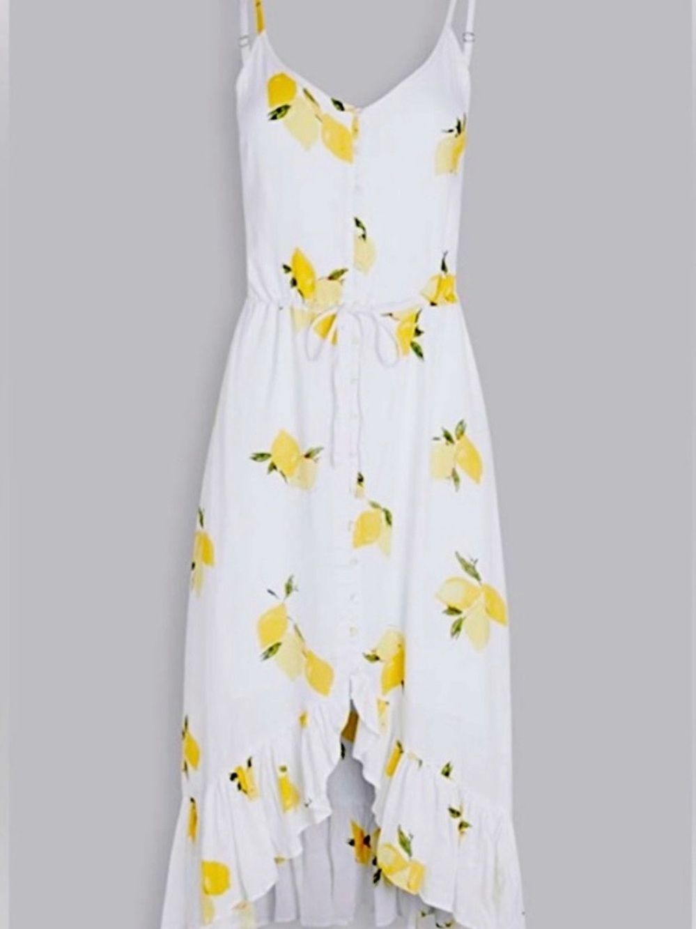 Rails White Lemon-Print Maxi Dress, Sz M